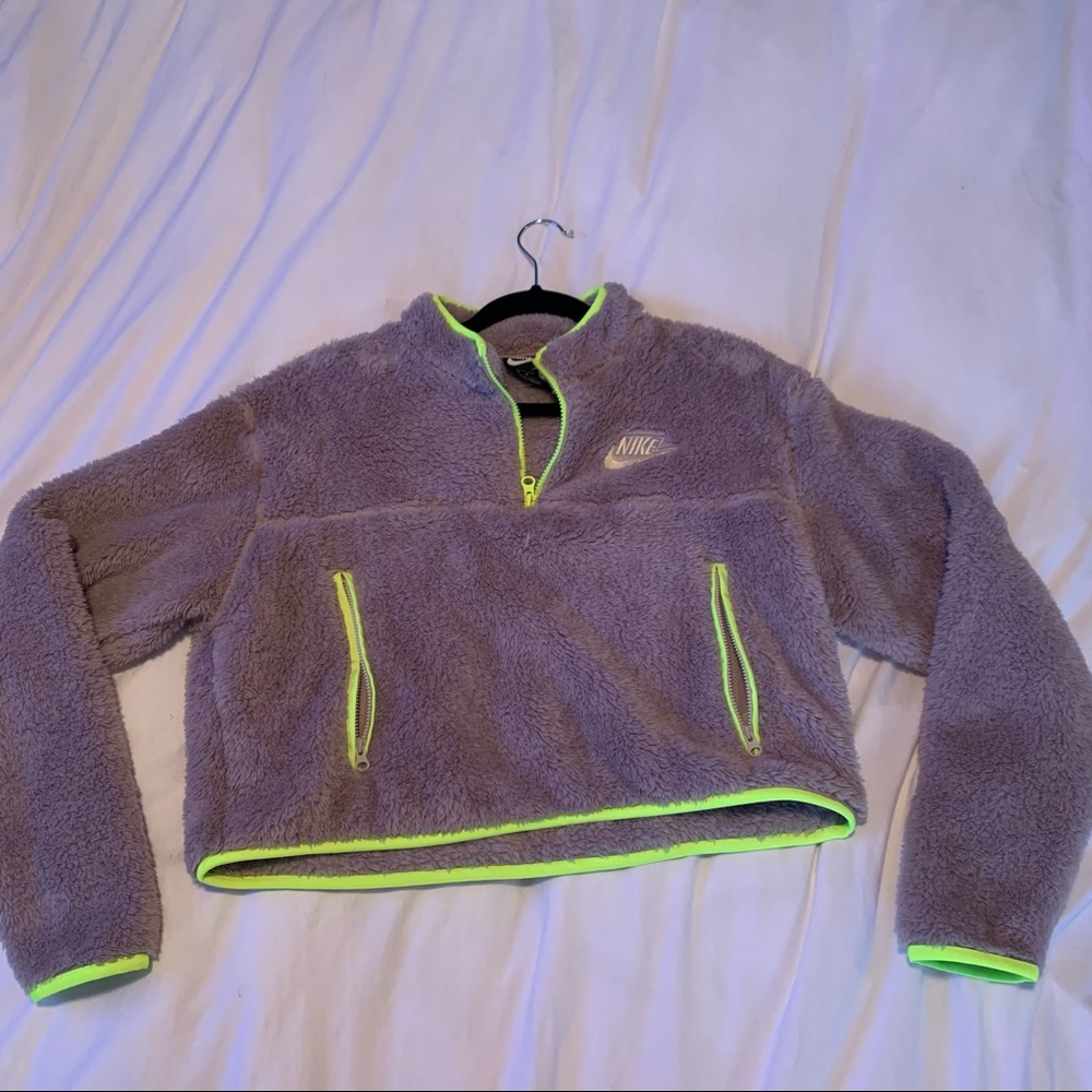 Nike fleece crop quarter zip